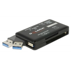 DELOCK USB 3.2 card reader 91758 για CF/SD/Micro SD/MS/M2/xD, μαύρο
