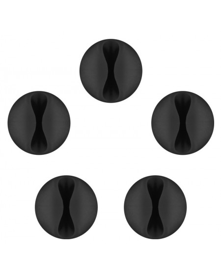 GOOBAY οργανωτές καλωδίων σιλικόνης 95040, 1 θέση, Φ7.8mm, μαύρο, 5τμχ