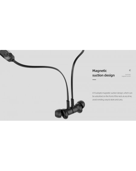 CELEBRAT earphones A19 με μαγνήτη, Bluetooth 5.0, 10mm, μαύρα