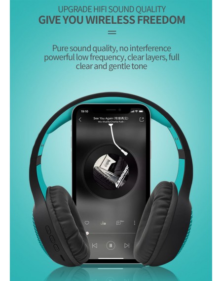 CELEBRAT headphones με μικρόφωνο A23-BL, bluetooth, 40mm, μαύρο-μπλε
