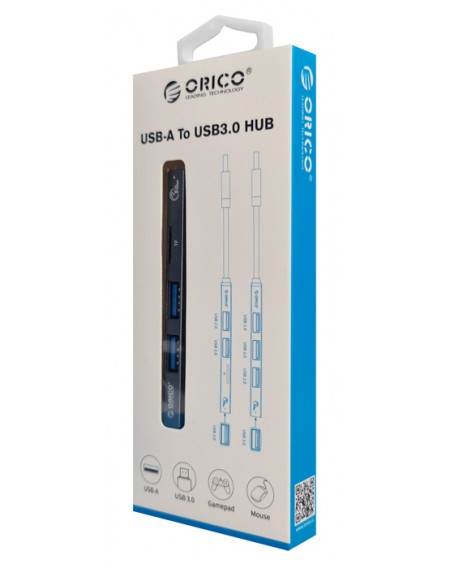ORICO USB hub AH-A12F, 3x USB θύρες, Micro SD θύρα, γκρι