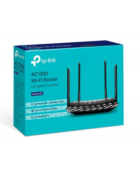 TP-LINK Router Archer C6, Wi-Fi 1200Mbps AC1200, MU-MIMO, Ver. 2.0