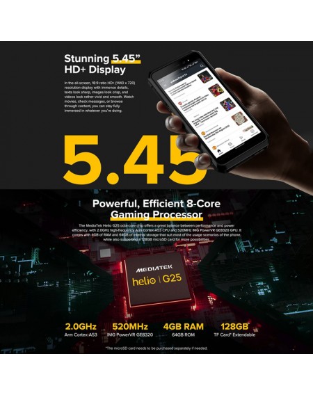 ULEFONE smartphone Power Armor X11 Pro, 5.45", 4/64GB, 8150mAh, μαύρο