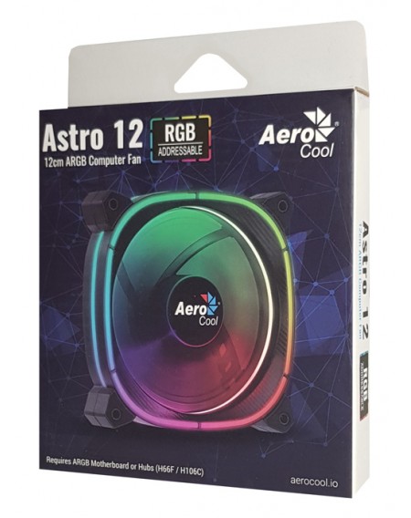AEROCOOL LED ανεμιστήρας ASTRO-12, 6-pin connector, 120mm, ARGB