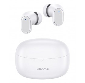 USAMS earphones με θήκη φόρτισης BH11, True Wireless, λευκά