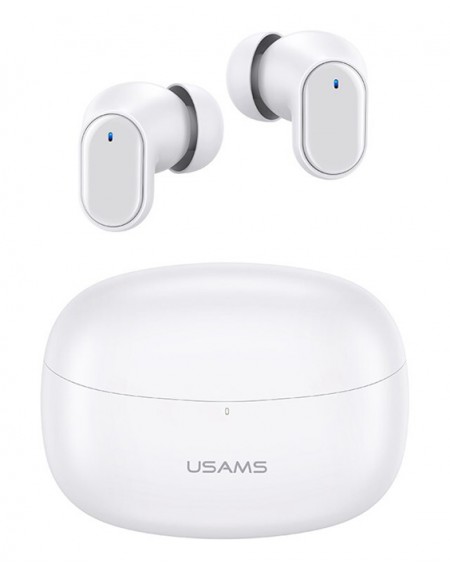 USAMS earphones με θήκη φόρτισης BH11, True Wireless, λευκά