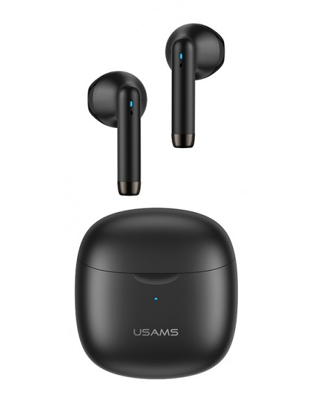 USAMS earphones IA04 με θήκη φόρτισης, True Wireless, μαύρα
