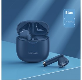 USAMS earphones IA04 με θήκη φόρτισης, True Wireless, μπλε