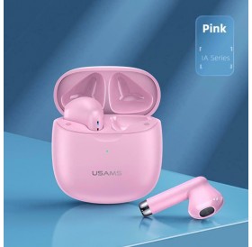 USAMS earphones IA04 με θήκη φόρτισης, True Wireless, ροζ