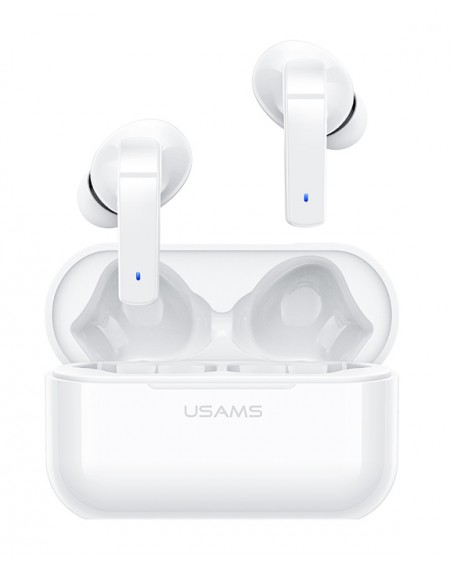 USAMS earphones με θήκη φόρτισης LY06, True Wireless, ANC, λευκά