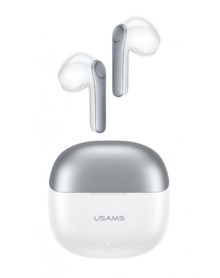 USAMS earphones με θήκη φόρτισης XH09, True Wireless, λευκά