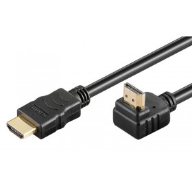 POWERTECH καλώδιο HDMI CAB-H016, γωνιακό, 90° down, 1.5m, μαύρο
