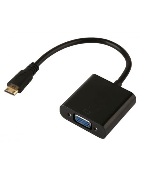 POWERTECH αντάπτορας HDMI Mini σε VGA CAB-H031, 0.20m, μαύρος