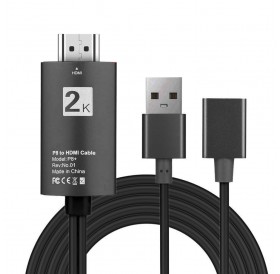 POWERTECH Καλώδιο USB (F) σε HDMI CAB-H080 με USB τροφοδοσία, 1m, μαύρο