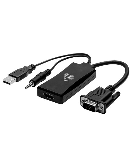 POWERTECH αντάπτορας VGA σε HDMI + 3.5mm + USB CAB-H142, 1080p, μαύρος