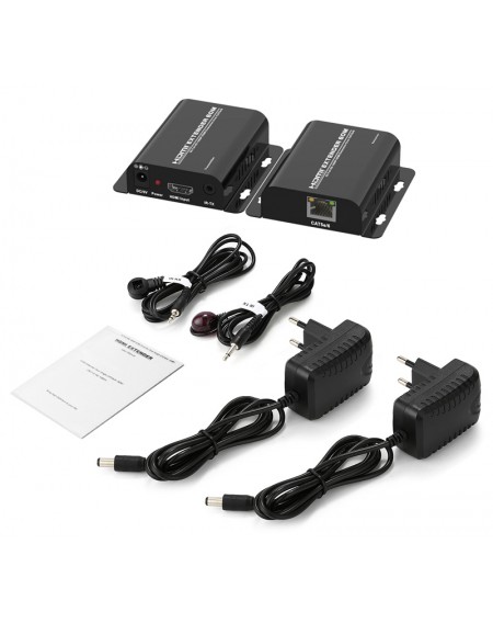 POWERTECH HDMI Video Extender CAB-H148, CAT5e/6, Full HD, 3D, IR, 60m