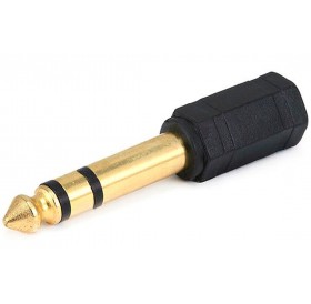 POWERTECH αντάπτορας 3.5mm σε 6.35mm CAB-J016, gold plated, μαύρος, 5τμχ