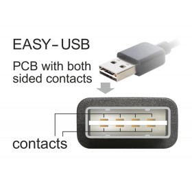 POWERTECH Καλώδιο USB σε USB Type-C CAB-U135, 90°, Dual Easy USB, 1m