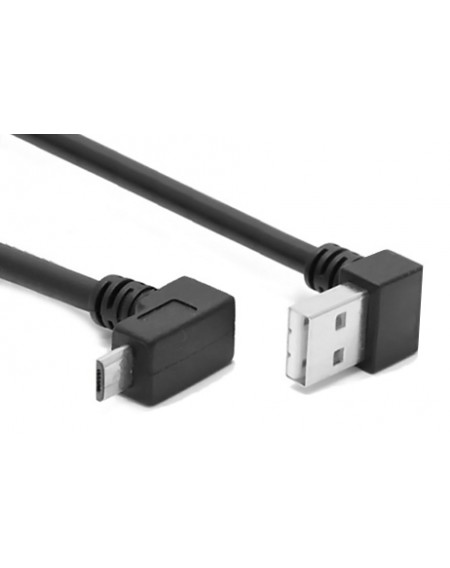 POWERTECH Καλώδιο USB σε USB Micro-B CAB-U136, 90°, Dual Easy USB, 0.5m