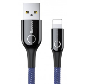 BASEUS καλώδιο USB σε Lightning CALCD-03, LED, 2.4A, 1m, μπλε