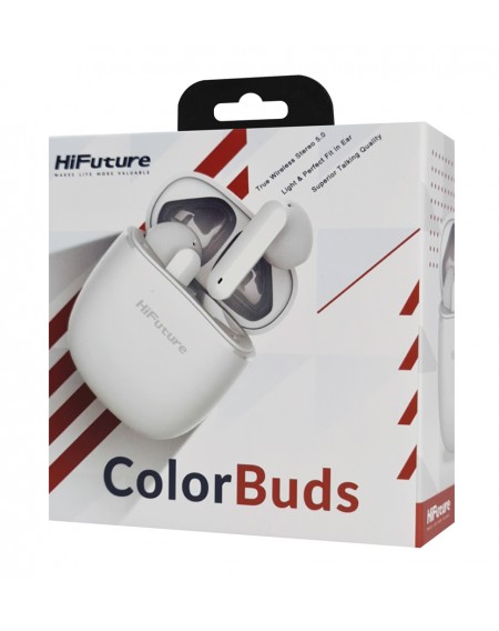 HIFUTURE earphones με θήκη φόρτισης ColorBuds, True Wireless, λευκά