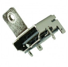 HDMI Connector A TYPE2, pins ίσια με κούμπωμα, βάση βιδώματος, Silver
