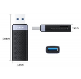 ORICO card reader CS2D-A3 για SD & Micro SD, USB 3.0, μαύρο