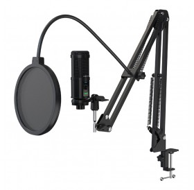 CABLETIME πυκνωτικό μικρόφωνο MP02-AB, με pop φίλτρο & αντιανέμιο, USB