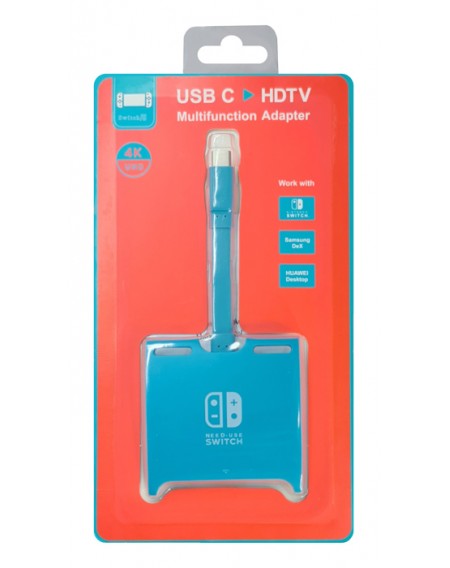 USB-C hub SHUB31 για Nintendo Switch, USB/HDMI 4K/USB-C PD 100W, μπλε