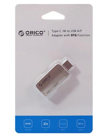 ORICO αντάπτορας USB Type-C σε USB 3.1 CTA2, 3A, ασημί