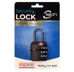 CTECH λουκέτο ασφαλείας συνδυασμού CTL-0007, 28mm, TSA, μεταλλικό, μαύρο