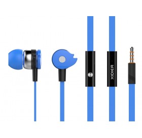 CELEBRAT Earphones με μικρόφωνο D1, 10mm, 3.5mm, 1.2m flat, μπλε