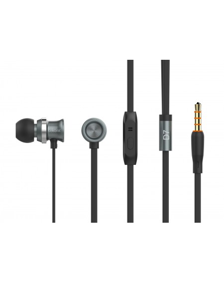 CELEBRAT Earphones με μικρόφωνο D7, 10mm, 3.5mm, 1.2m, μαύρα