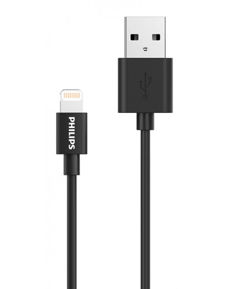 PHILIPS καλώδιο USB σε Lightning  DLC3104V-00, 2.4Α 12W, 1.2m, μαύρο
