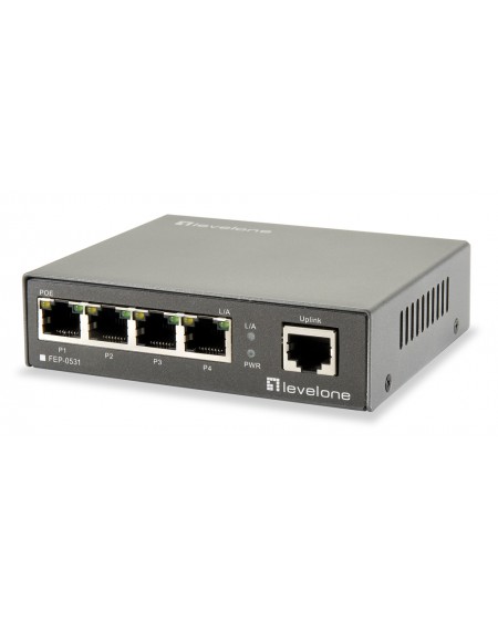 LEVELONE Ethernet PoE switch FEP-0531, 5-port 10/100Mbps, 60W, Ver. 1