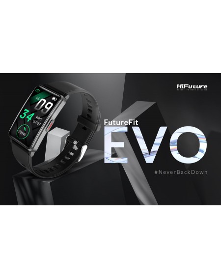 HIFUTURE smartwatch FutureFit EVO, 1.57", IP68, heart rate, μαύρο