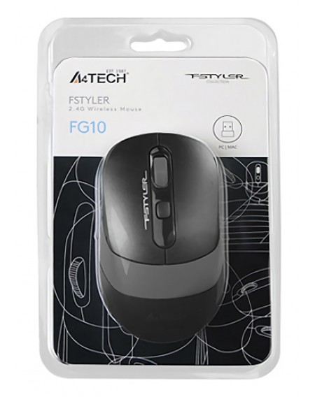 A4TECH ασύρματο ποντίκι FG10 Fstyler series, 2000DPI, 4 πλήκτρα, μαύρο