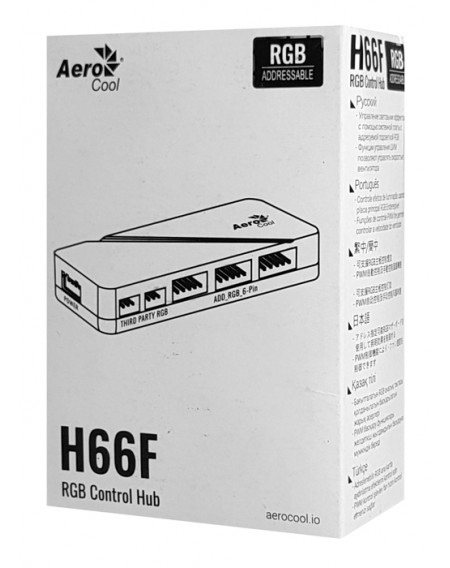 AEROCOOL RGB control hub H66F, με ασύρματο χειριστήριο, 8 connectors