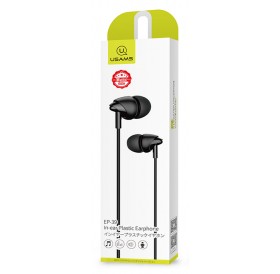 USAMS earphones με μικρόφωνο EP-39, 10mm, 3.5mm, 1.2m, μαύρα