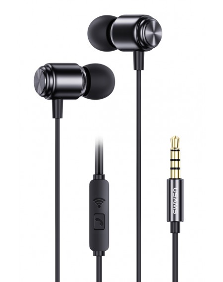 USAMS earphones με μικρόφωνο SJ548, 3.5mm, 1.2m, μαύρα