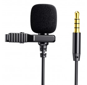 JOYROOM μικρόφωνο JR-LM1 με ενσωματωμένο clip-on, 3.5mm, 2m, μαύρο
