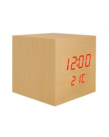 LTC ψηφιακό ρολόι LXLTC05 με ξυπνητήρι & θερμόμετρο, επιτραπέζιο, καφέ