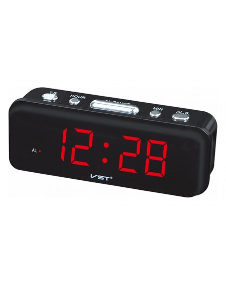Ψηφιακό ρολόι με ξυπνητήρι VST-738, επιτραπέζιο, μαύρο