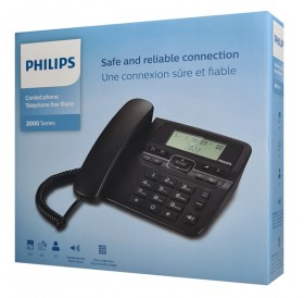 PHILIPS ενσύρματο τηλέφωνο M20B-00, λειτουργία ανοιχτής ακρόασης, μαύρο