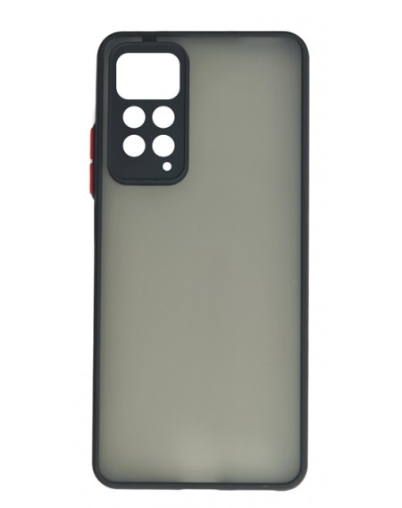POWERTECH Θήκη Color Button MOB-1760, Xiaomi Redmi Note 11/11S, μαύρη