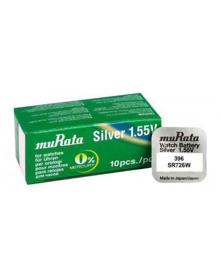 MURATA μπαταρία Silver Oxide για ρολόγια SR726W, 1.55V, No 396, 10τμχ