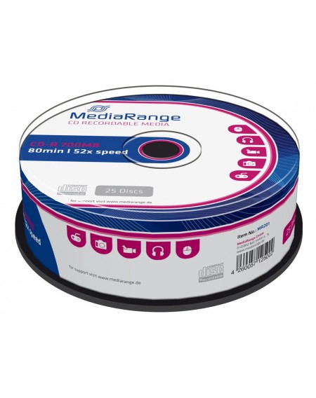 MEDIARANGE CD-R 52x 700MB/80min, cake box, 25τμχ