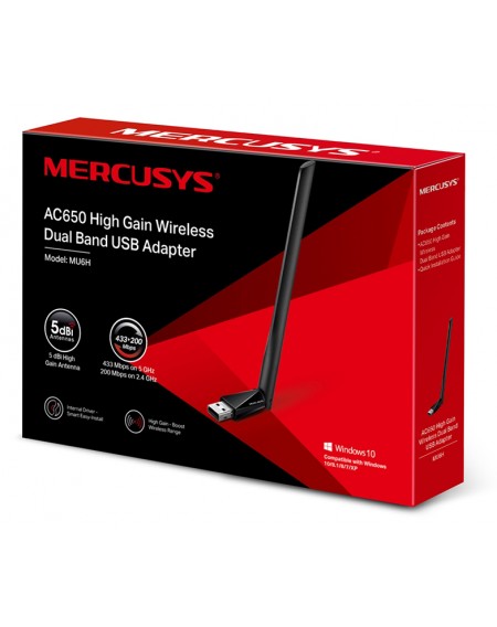MERCUSYS Wireless USB Adapter MU6H, 5dBi, AC650, Dual Band, Ver. 1.0