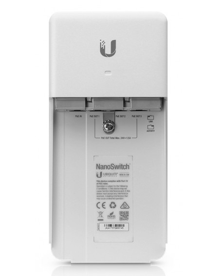 UBIQUITI PoE NanoSwitch N-SW, 4-Port 10/100/1000Mbps, outdoor