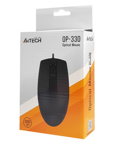 A4TECH ενσύρματο ποντίκι OP-330, 1200DPI, 3 πλήκτρα, μαύρο
